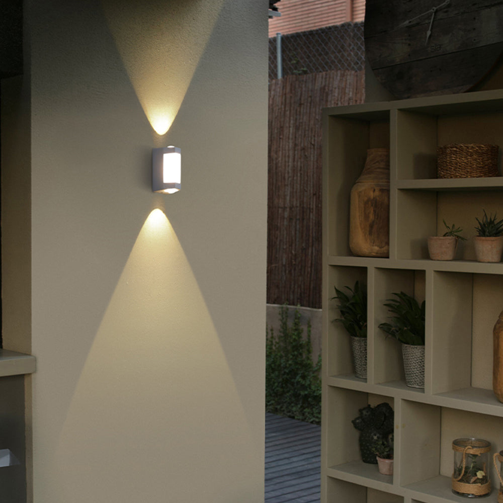 Outdoor Sconce Fixture 10.6 in Black Waterproof Bidirectional Beam for Exterior Walls Entrance Porch Garden Pathway Architectural Accent IP6