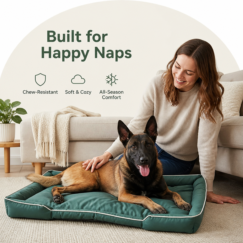 Ortekor Chew-Resistant 600D Oxford Dog Bed