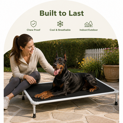 Ortekor Chew-Proof Aluminum Frame Elevated Dog Bed (Indoor/Outdoor)