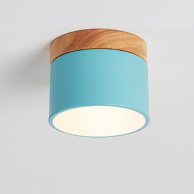 Round Compact LED Ceiling Light with Tri-Color Temperature Switch for Hallways, Bedrooms & Living Rooms | Modern Nordic Style Flush Mount
