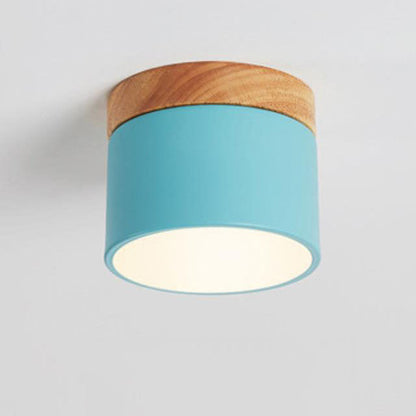 Round Compact LED Ceiling Light with Tri-Color Temperature Switch for Hallways, Bedrooms & Living Rooms | Modern Nordic Style Flush Mount