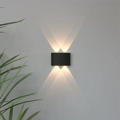 Weatherproof Sconce Fixture 8 in LED Up-Down Beam Black White for Exterior Front Door Hallway Patio Garden Modern Aluminum IP65 Architecture