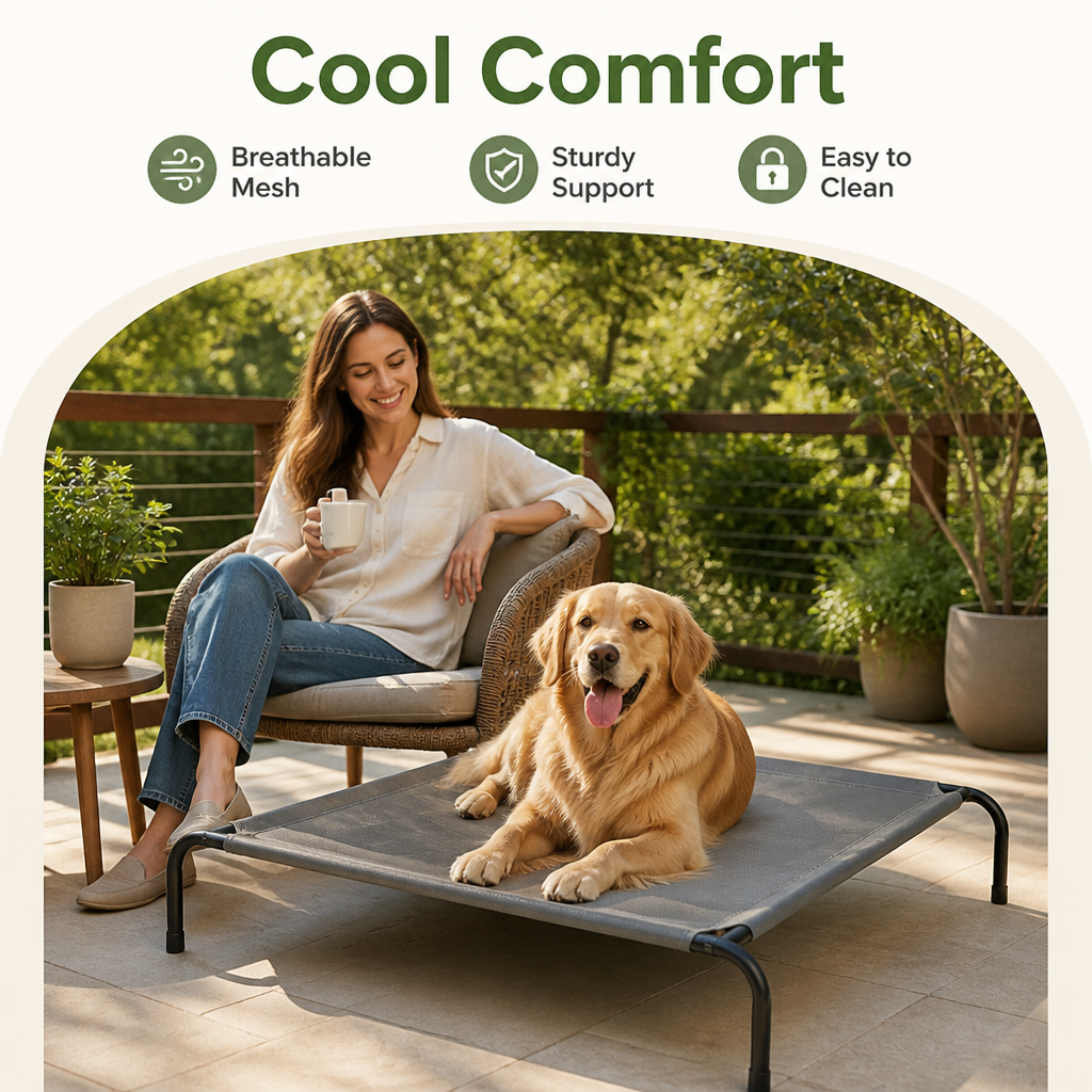 Ortekor Cooling Breathable Mesh Elevated Dog Bed