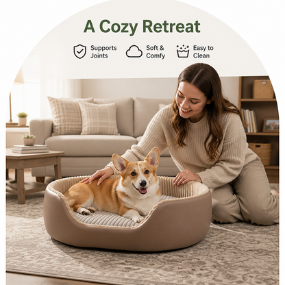 Ortekor Orthopedic High-Density Sponge Dog Bed (Removable Washable Cover)