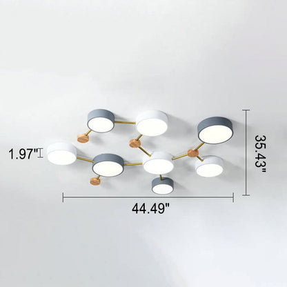 Contemporary Ceiling Light with Natural Wood Accents & Integrated LED | Geometric Multi-Bar Design for Living Rooms, Bedrooms, Hallways