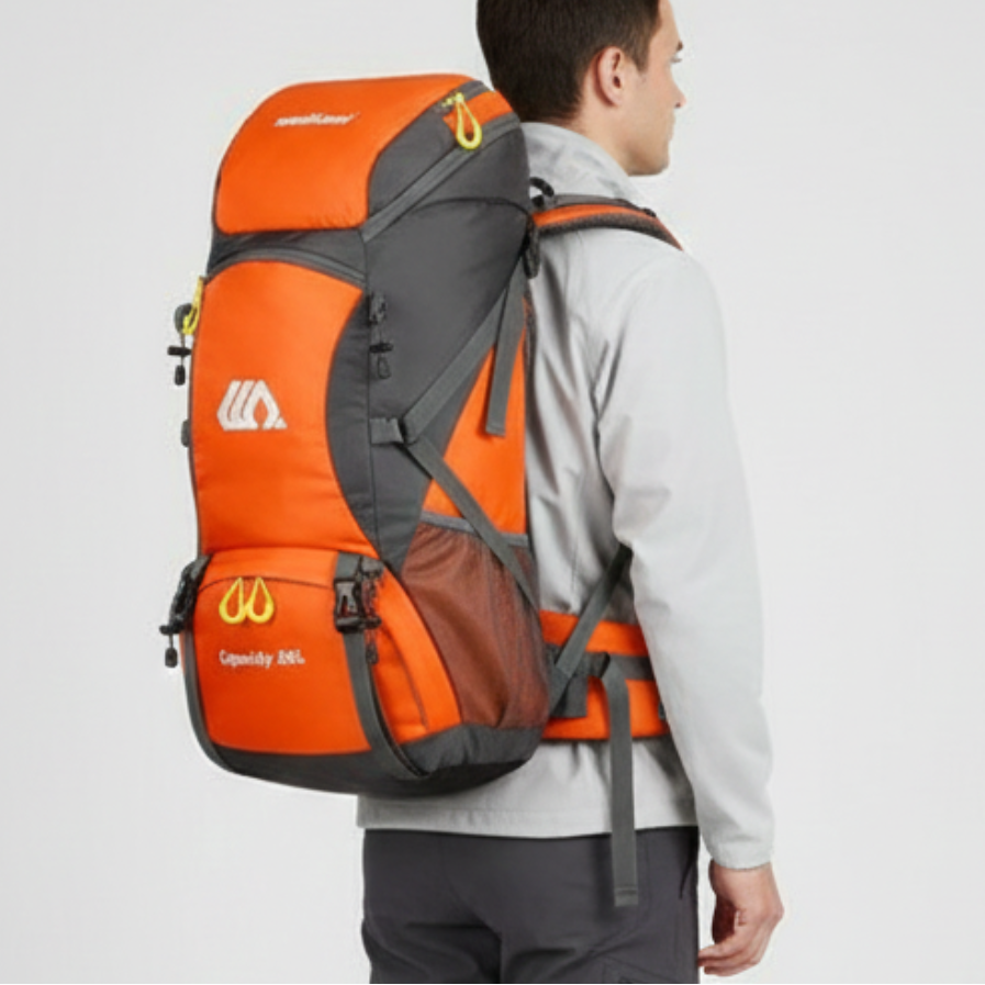 50L Hiking Backpack with Separate Shoe Compartment – Ventilated Back Panel, Padded Straps & Hip Belt – Multi-Day Trail Pack for Camping &