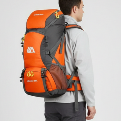 50L Hiking Backpack with Separate Shoe Compartment – Ventilated Back Panel, Padded Straps & Hip Belt – Multi-Day Trail Pack for Camping &