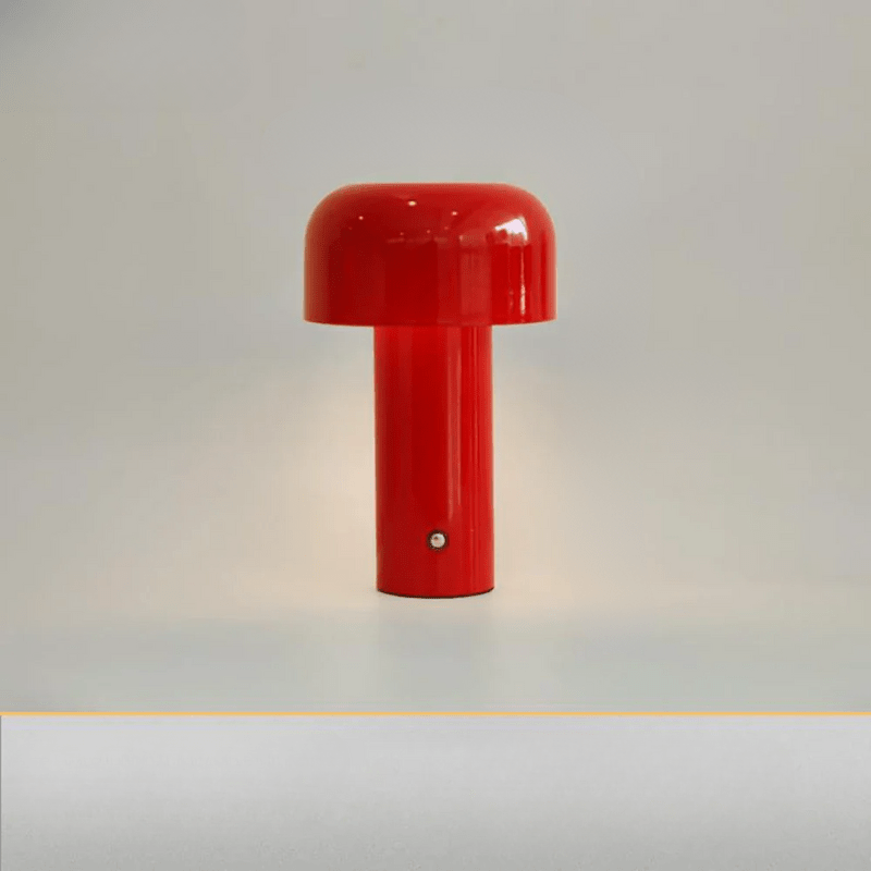 Rechargeable LED Mushroom Lamp Yellow Wireless Cordless Night Light 10 in Tall USB Bedside Accent Mood Lighting for Bedroom Living Room Offi