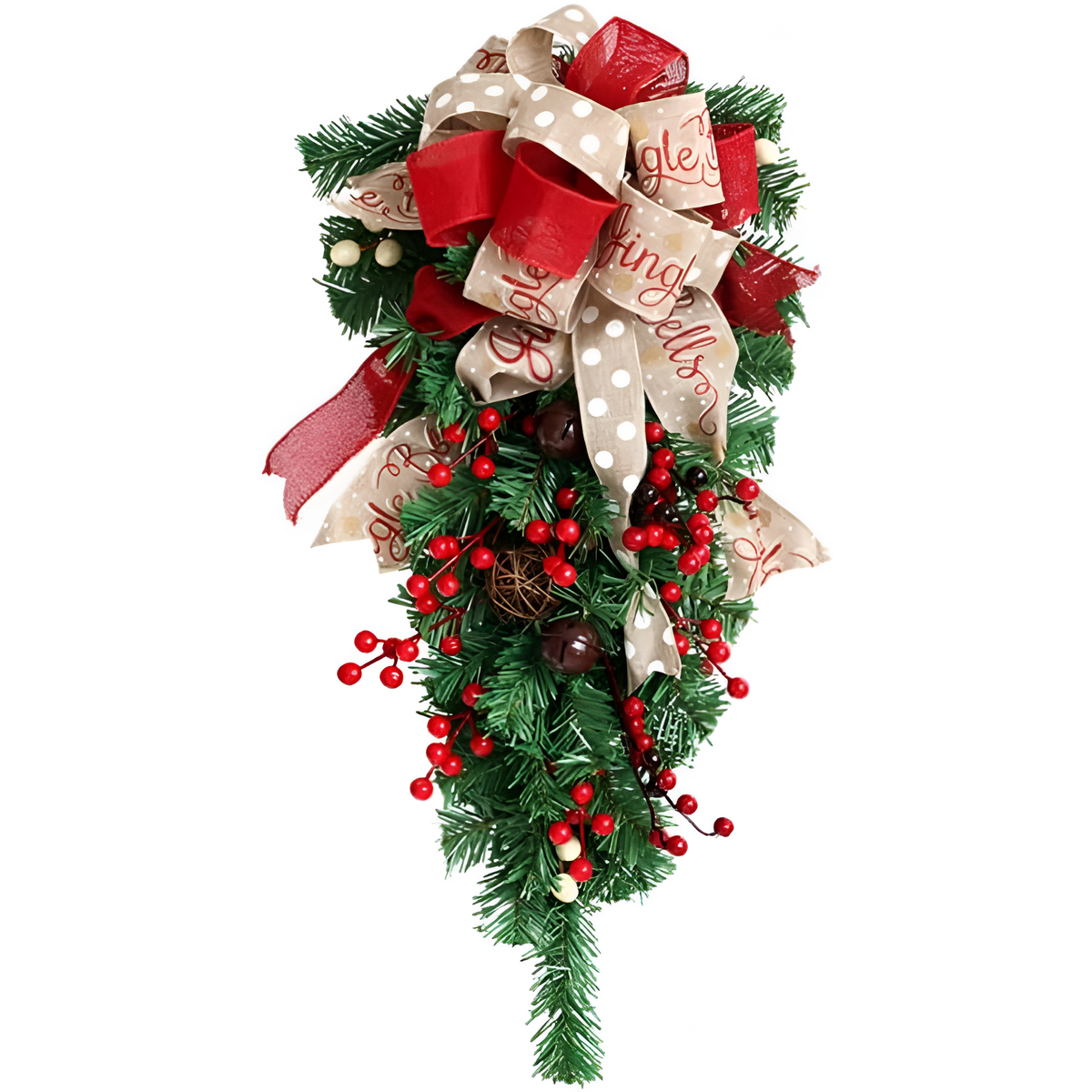 Haven Christmas Wreath - Durable Plastic, Weather-Resistant for Front Door Outdoor Use