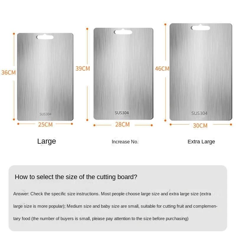 Steel Kitchen Prep Board 13.8×9.8 in Non-Porous Surface Bacteria-Resistant Rolling Cutting Serving Tray for Vegetables Meat Dough Cheese Mul