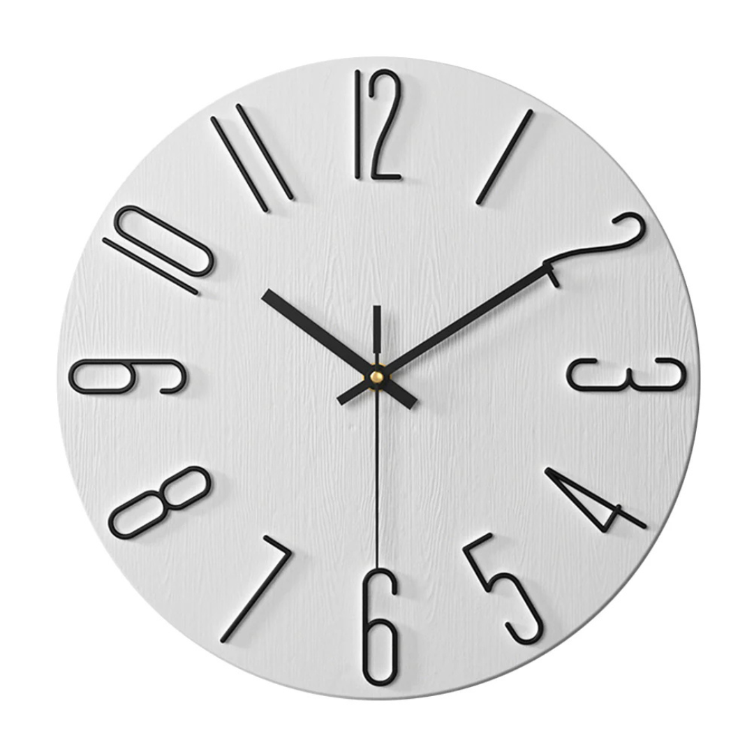12-Inch Silent Quartz Timepiece for Bedroom & Office – Lightweight Plastic Frame, Battery Operated, Easy Read Display