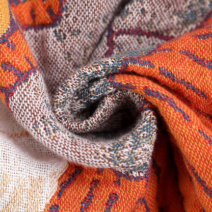 Reversible Cotton Gauze Quilt with Persimmon Pattern - Lightweight Summer Blanket for Bed, Sofa & Travel - Queen, King & Full Sizes