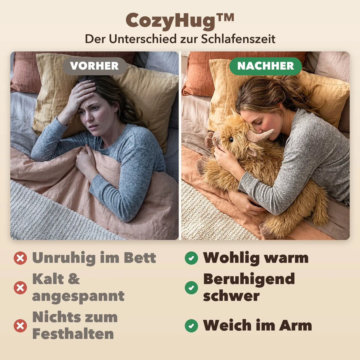 Plush Cuddle Companion Highland Cow Microwavable & Weighted