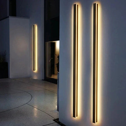 Vertical LED Sconce Metal Acrylic Waterproof Indoor Outdoor Fixture Adjustable Temperature Modern Exterior Interior Entryway Stairwell