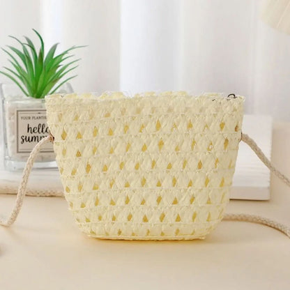 MINIBLOOM – Woven Straw Crossbody Mini Bag