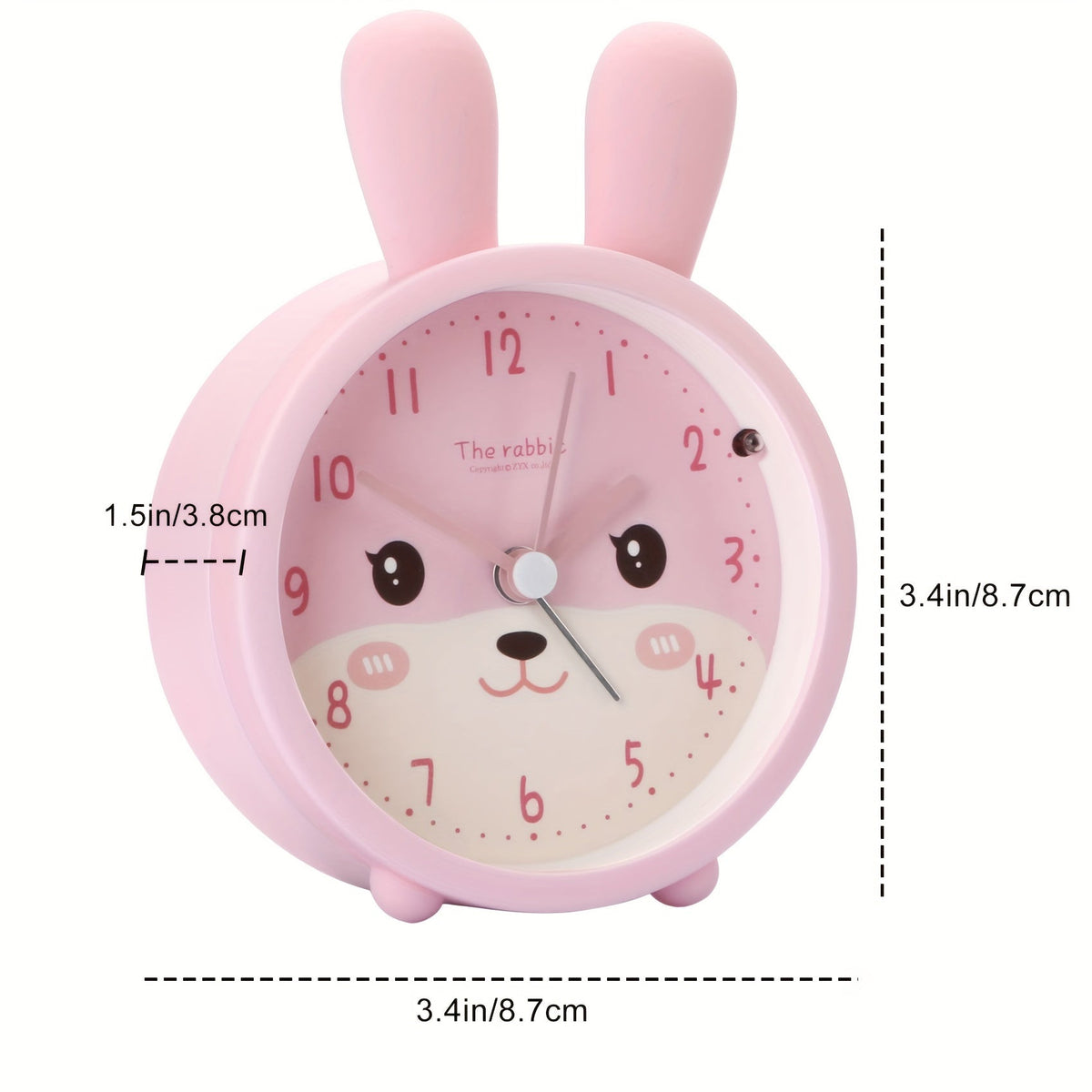 Silent Alarm Clock with Night Light for Kids Bedroom – Cute Bunny Desktop Clock No Ticking Sound