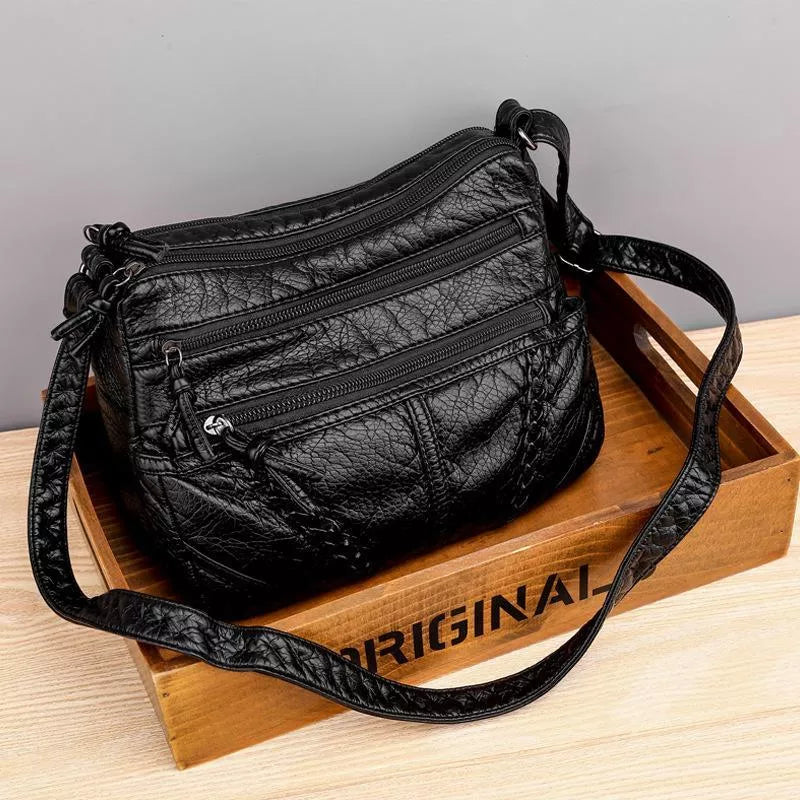 Vegan Leather Crossbody Bag for Women – Adjustable Strap Shoulder Purse with Magnetic Closure – Everyday Carryall Handbag
