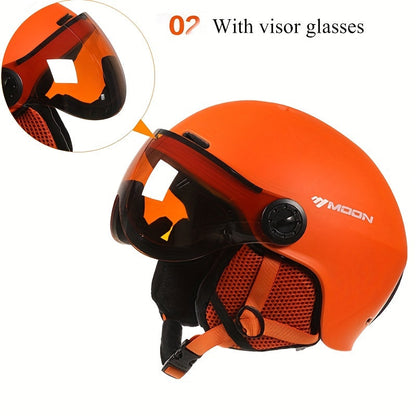 Winter Snow Helmet with Removable Visor for Skiing Snowboarding Mountain Sports Adjustable Head Protection Breathable Padded Lightweight Out