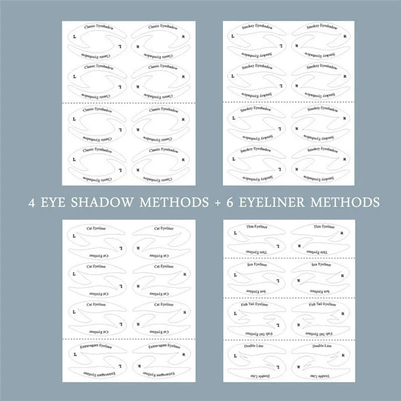 Eyeliner & Eyeshadow Stencil Kit 10 Styles Skin-Friendly