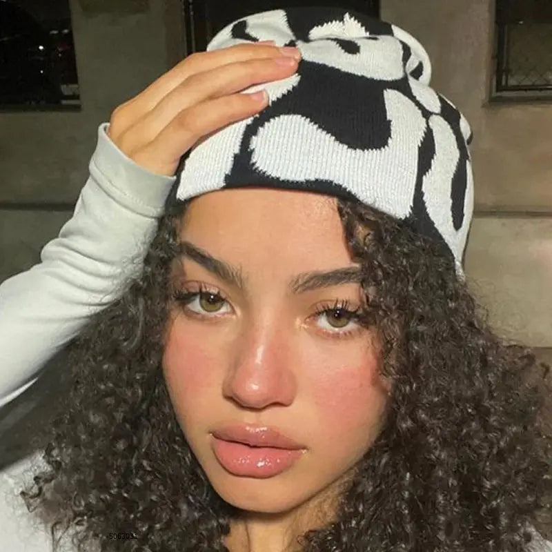 Knit Beanie Hat Warm Winter Cap Unisex Soft Stretch Skullcap Cold Weather Headwear Y2K Retro Cozy Slouchy Style Daily Casual