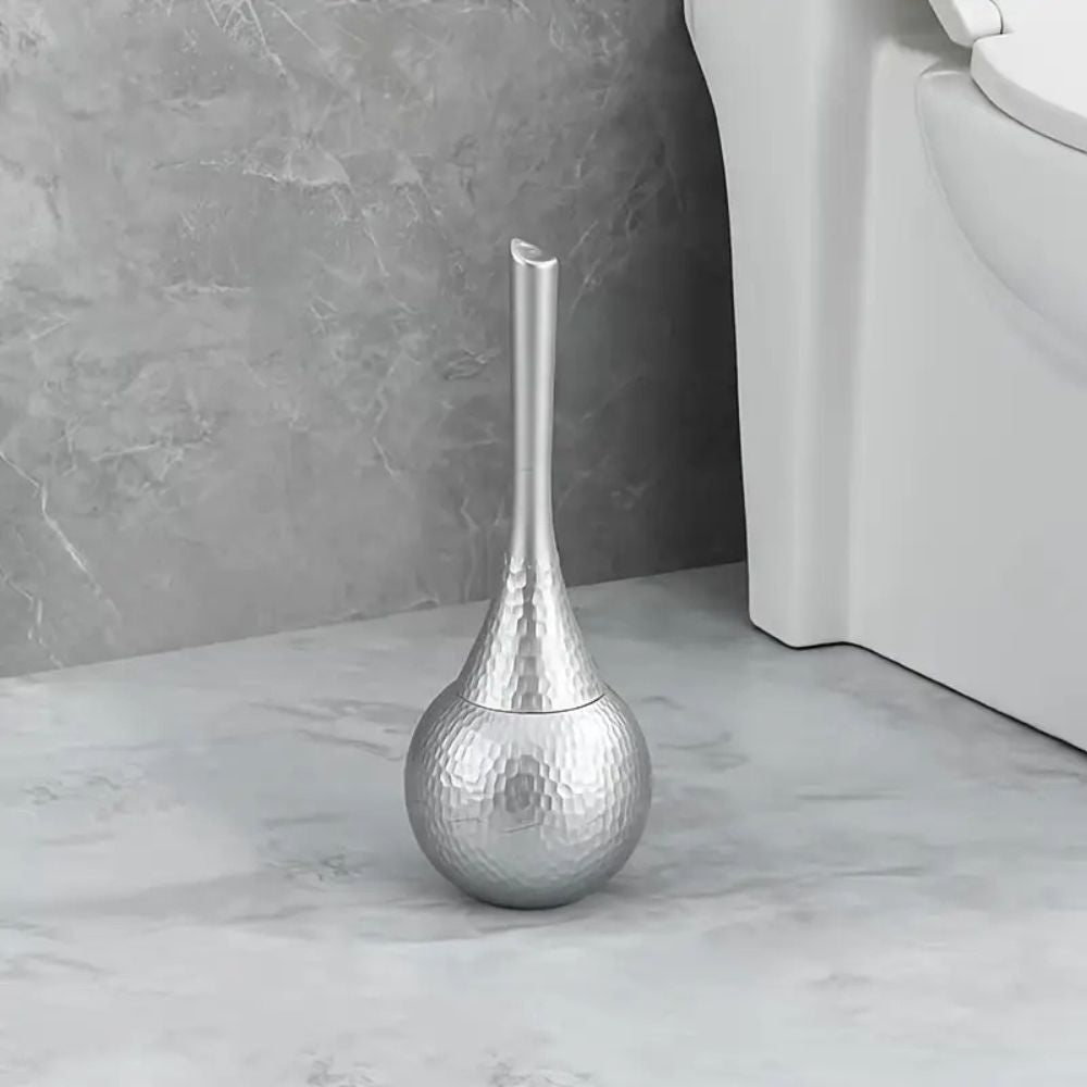 Premium Toilet Brush with Covered Holder Stand ABS Bathroom Cleaning Tool Modern Design Hygienic Storage Four Finishes