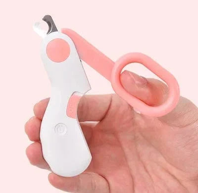 Illuminated Pet Claw Trimmer with LED Light for Dogs and Cats Stainless Steel Blades Safe Grooming at Home Animal Nail Care Tool 4.1 Inches