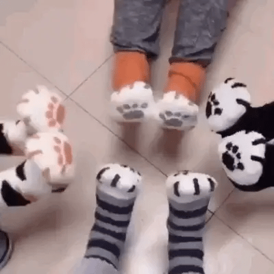 Socks Cat Paw Plush Silky-Soft One Size