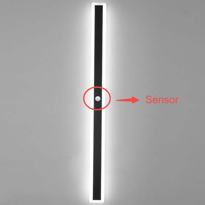 LED Outdoor Wall Light Modern Minimalist for Garden Patio Balcony Waterproof Black Metal Sconce with Motion Sensor & Dimmable