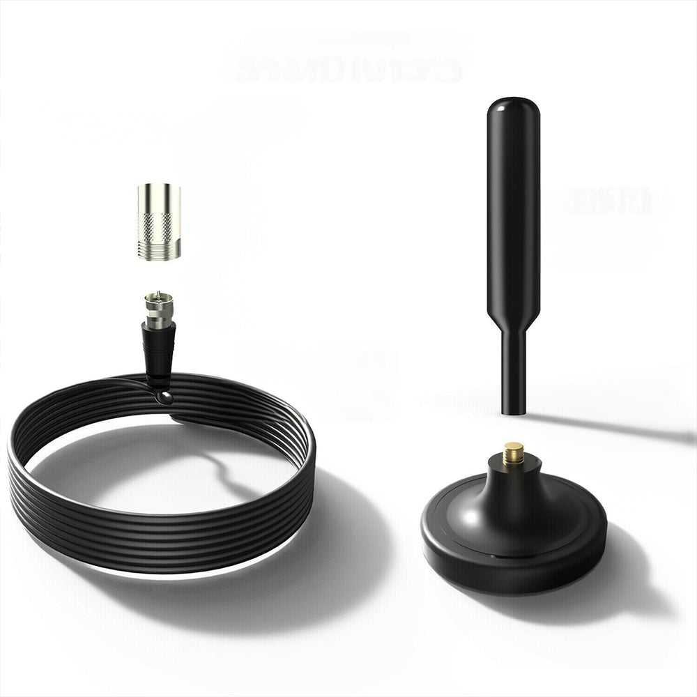 Indoor TV Antenna 4K UHD Digital Television Receiver VHF UHF Signal Booster Magnetic Mount 16 ft Cable Free Channels HDTV Broadcast