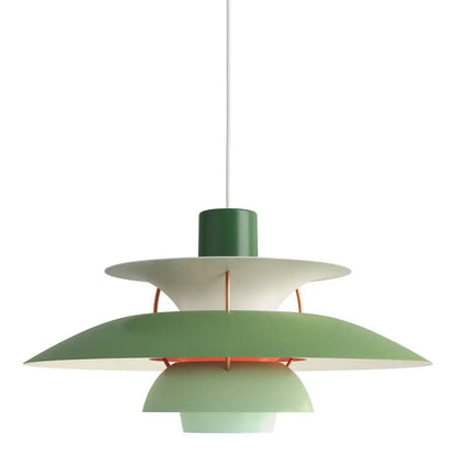 Layered Metal Pendant Light E27 Socket Minimalist Hanging Fixture for Kitchen Island Dining Table Nordic Style Ambient Ceiling Lamp Green Gr