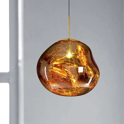 Molten Acrylic Hanging Light Fixture 15 in Warm Glow E27 Socket for Dining Room Kitchen Island Above Table Modern Sculptural Ceiling Lamp Or