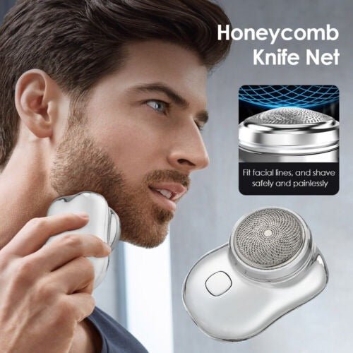 Compact USB Rechargeable Men's Electric Shaver – Waterproof Travel Razor with 60-Minute Runtime for On-the-Go Grooming
