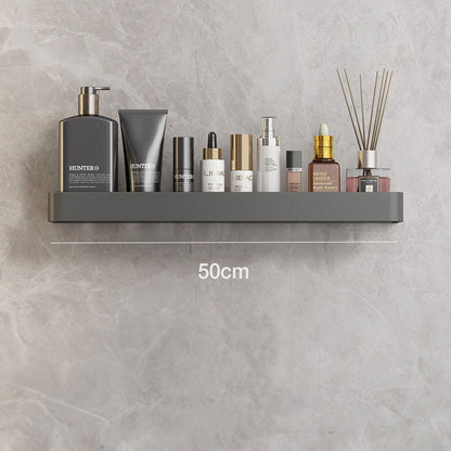 Metal Bathroom Organizer Shelf Gray 12-Inch Shower Caddy Wall-Mount Storage Rack for Shampoo Toiletries & Towels Space-Saving Modern Design