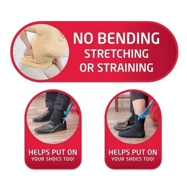 Compression Sock Helper Tool with Handles – Easy Dressing Aid for Putting On & Taking Off Socks – Portable Sock Assist Device for Seniors, M