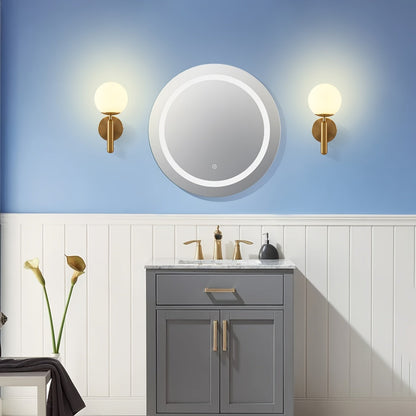 Semi-Flush Spherical Wall Light with Frosted Shade | Metal Sconce for Bedroom, Bathroom & Hallway | Hardwired G9 Socket 110V-240V | Modern