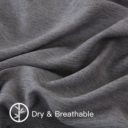 Bamboo Fiber Fitted Sheet Deep Pocket Breathable Cooling Bed Sheet Moisture Wicking Soft Bedding for Summer Twin Full Queen King Cal King