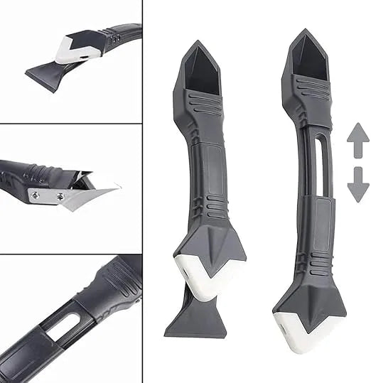 Silicone Caulk Finishing Tool Kit 3-in-1 Scraper Smoother Remover for Bathroom Kitchen Tile Grout Sealing Corner Edge Cleanup Home Repair