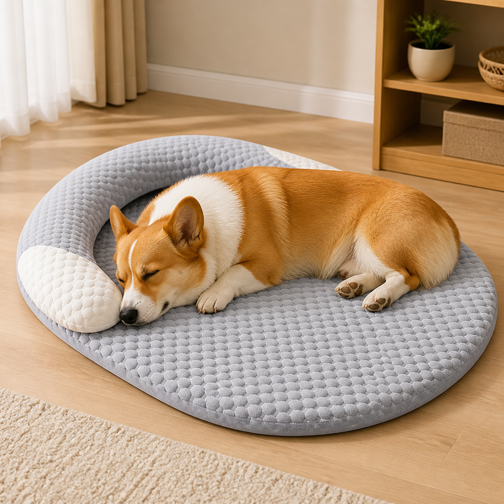 Ortekor Cooling Breathable Raised-Neck Dog Bed (Washable)