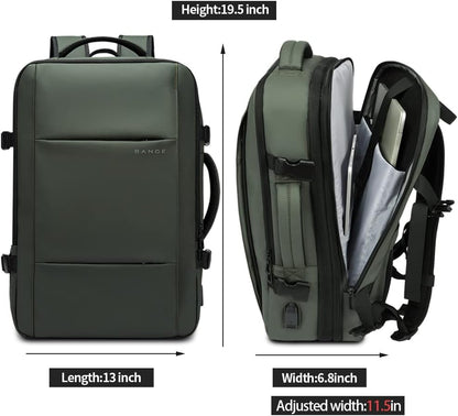 Convertible Carry-On Backpack with Laptop Compartment | Water-Resistant Travel Bag with Duffle Mode | Fits 17-Inch Laptop | Security Pocket