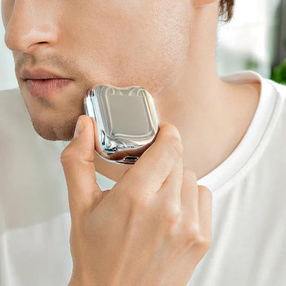 Compact USB Rechargeable Travel Shaver for Men with Rotary Heads for Close Shave On-the-Go Grooming Kit