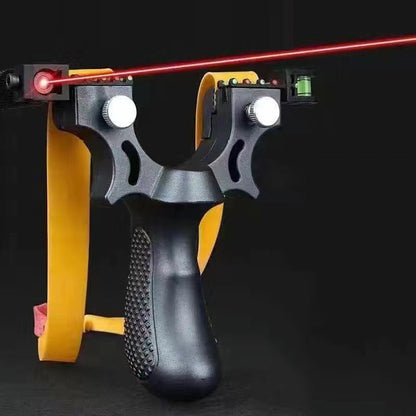 Outdoor Slingshot with Integrated Red Laser Aiming System for Backyard Target Practice, Skill Building & Recreational Shooting