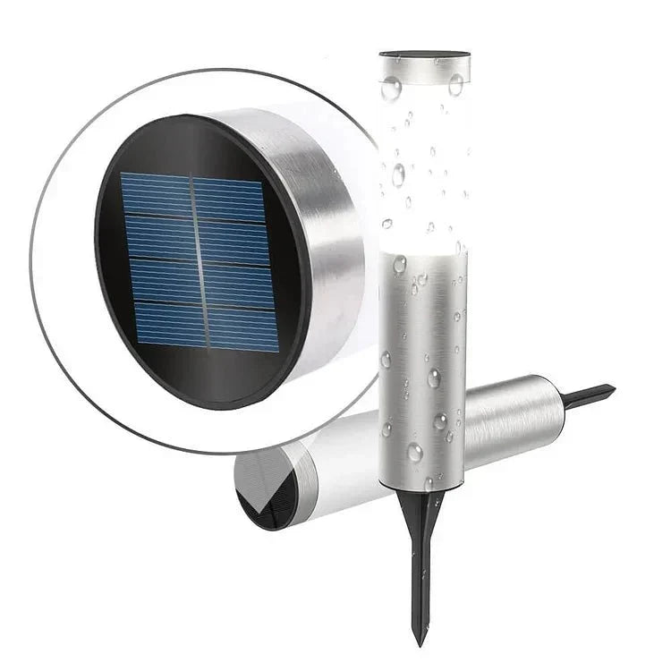 Stainless Steel Solar Lawn Stake Light Outdoor Pathway Marker with Auto Dusk Sensor Waterproof Garden Landscape Lighting for Walkway Yard