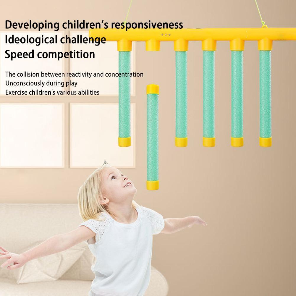 Speed Reflex Stick Drop Game USB Rechargeable with Adjustable Levels for Kids & Adults Party Play Indoor Fun Challenge