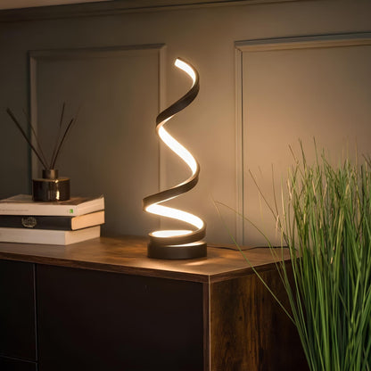 Curved Metal Desk Lamp with Dimmable LED Light and 3 Color Modes for Bedroom Office and Living Room