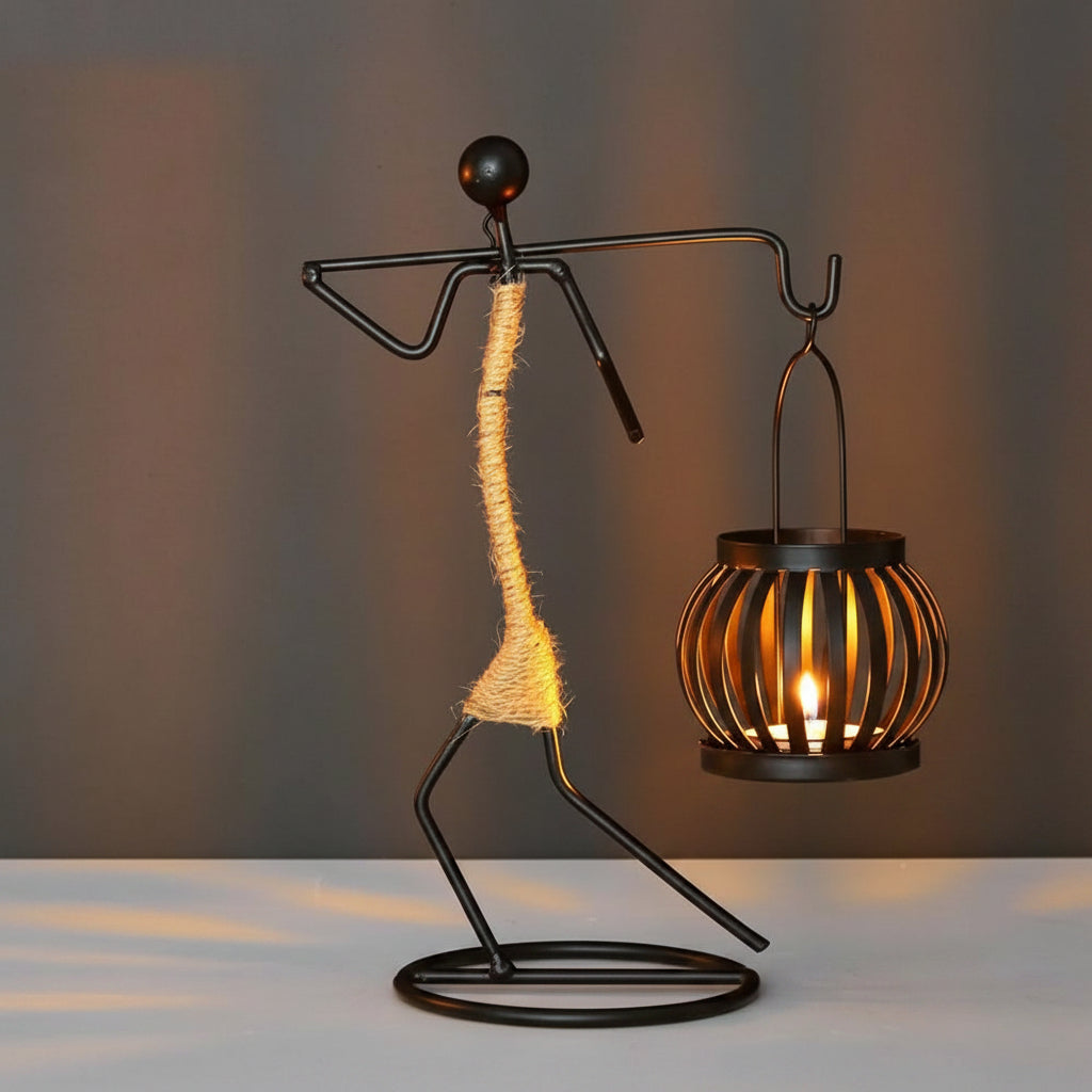 LUMIVIBE – Abstract Metal Candle Holder Sculpture