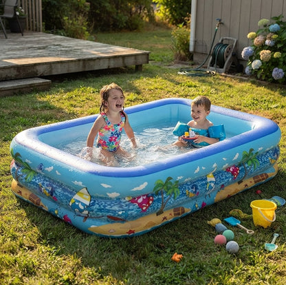 Ortekor Inflatable Children's Paddling Pool with Cartoon Design | Durable PVC for Safe Summer Fun