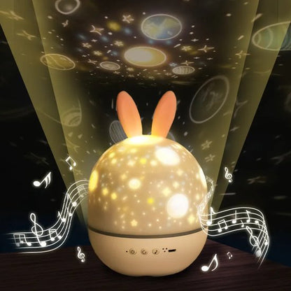 Star & Ocean Projection Night Light for Kids with Music & Remote Control | Rechargeable Galaxy Projector for Nursery Bedroom | Soothing