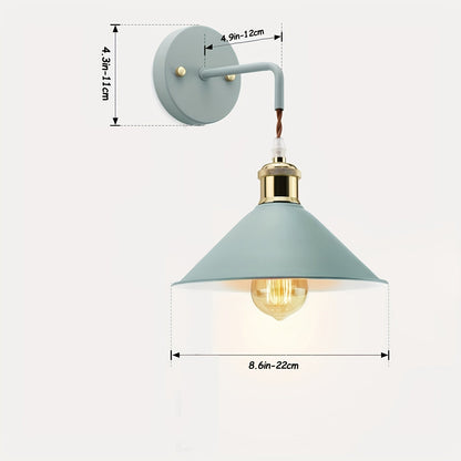Industrial Wall Light Fixture – Oil-Rubbed Metal Accent Lamp for Bedroom, Living Room & Hallway – E26 Hardwired Sconce