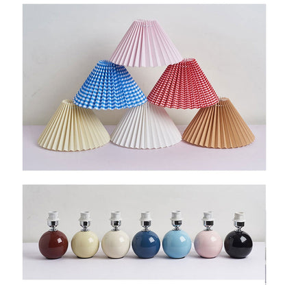 Ceramic Table Lamp with Fabric Shade – Modern Accent Lighting for Bedroom, Living Room & Home Office