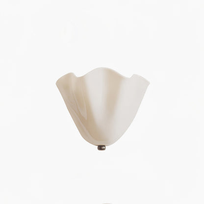 Curved Petal Glass Wall Sconce with Metal Accent for Bedroom, Hallway & Living Room – G9 LED Hardwired Modern Ambient Light Fixture